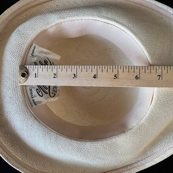 Vintage Mr. John Empress Fine Weave Straw Beige Hat, 1950's, Excellent Condition - Picture 7 of 14